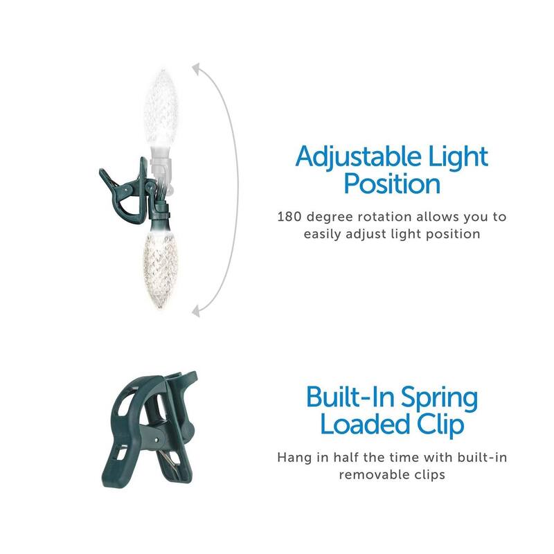 NOMA Quick Clip C9 LED Christmas String Lights, 66.8 Foot, 100 Multicolor Bulbs - 66.6
