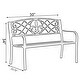 preview thumbnail 4 of 5, Outdoor Garden Patio Steel Park Bench Lawn Decor with Cast Iron Unique Design Back, Black Seating Bench for Yard, Patio, Garden
