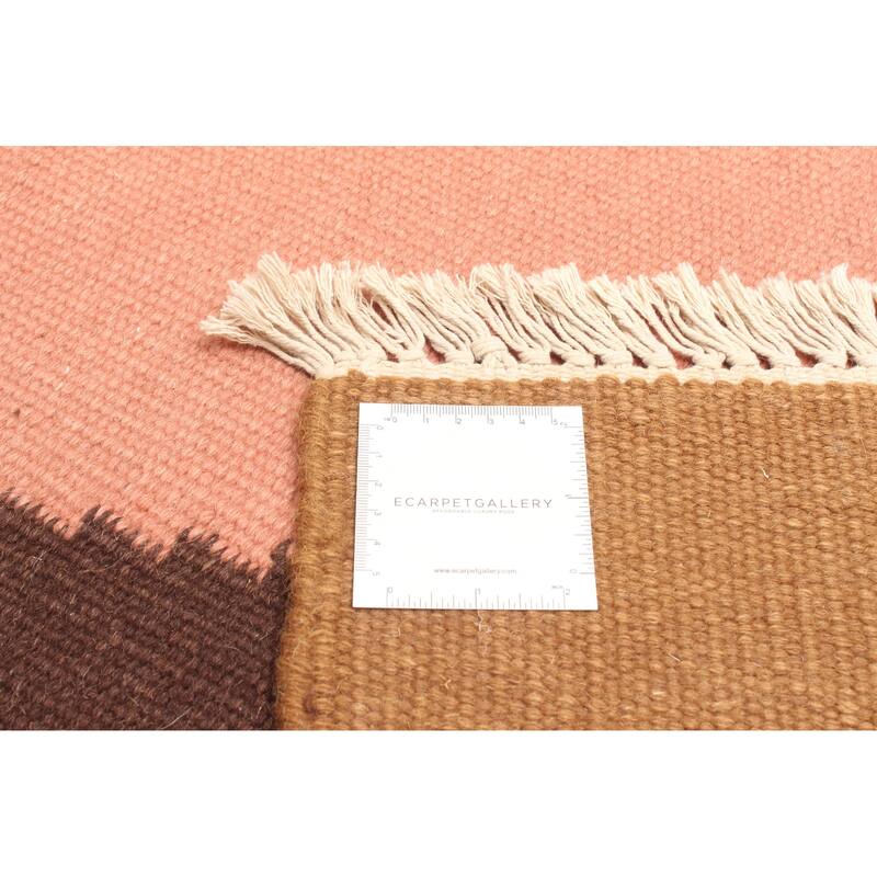 ECARPETGALLERY Flat-Weave Ankara FW Salmon Wool Kilim - 4'0 x 5'9