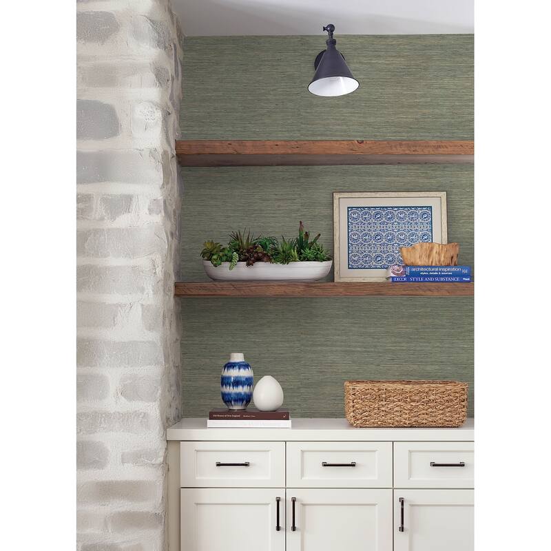 A-Street Prints Reynier Moss Hemp Wallpaper