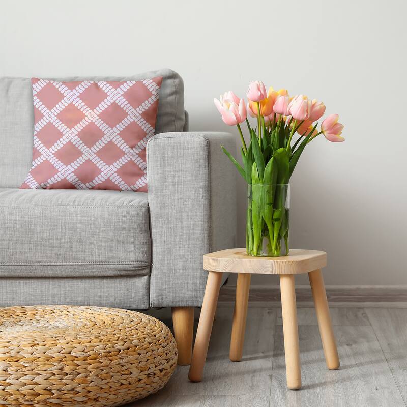 Leaf Plaid Decorative Throw Pillow