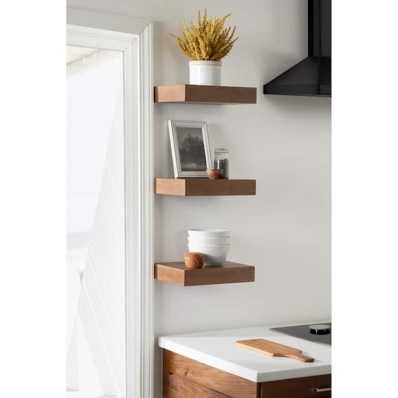 Kate and Laurel Havlock Wood Shelf Set