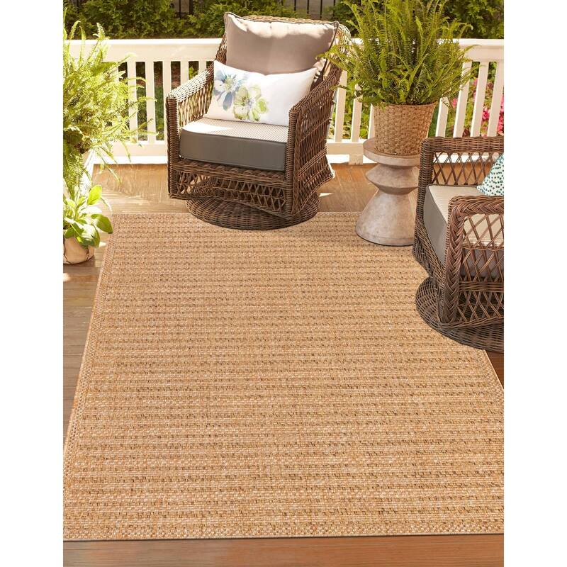 Outdoor Dimension Collection Area Rug - Light Brown - 7'x10'