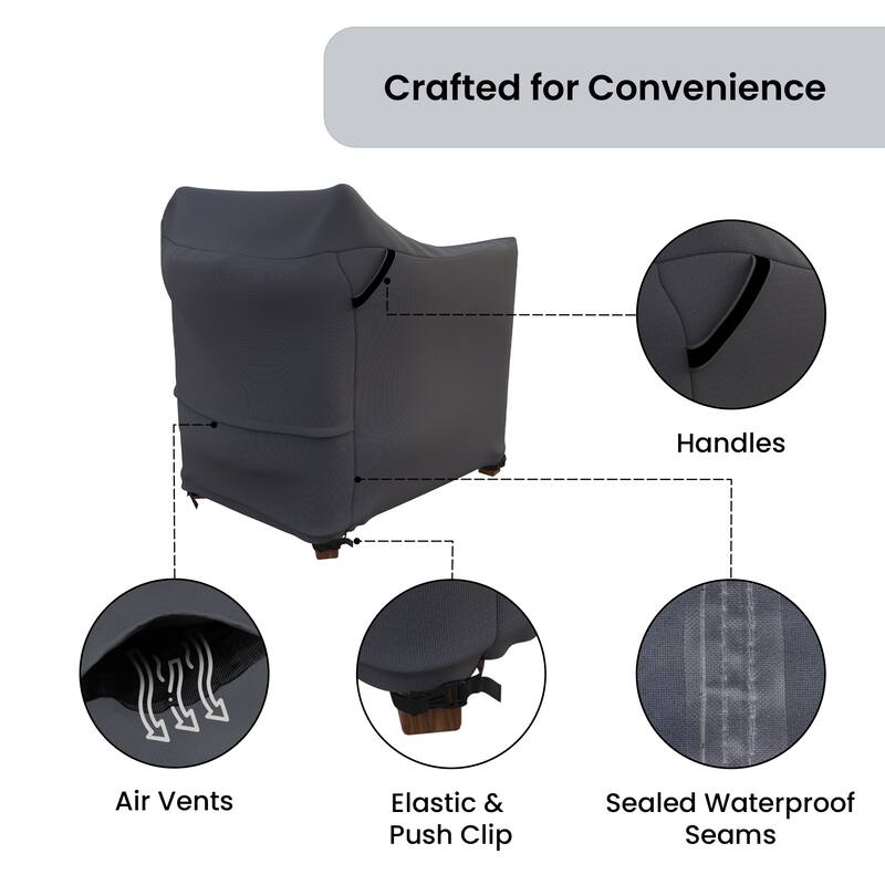 Burchett Outdoor Club Chair Cover Set of 2 - 34.75 x 28.5 x 30.5