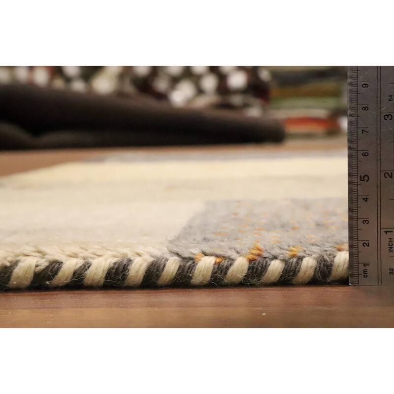 Hand Knotted Oriental 100% Wool Carpet Tribal Modern Multi-Colored Gabbeh Area Rug - 7' 6'' X 4' 11''