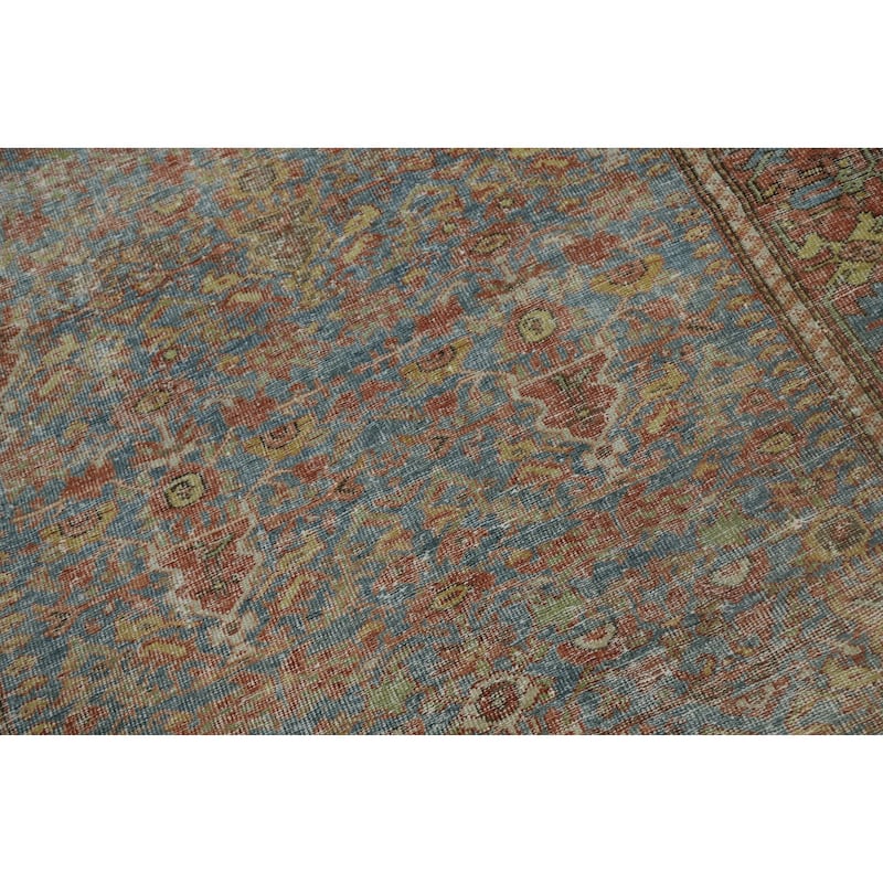 Hand Knotted Oriental 100% Wool Carpet Traditional Floral Navy Blue & Blues Mahal Area Rug - 6' 5'' X 4' 2''