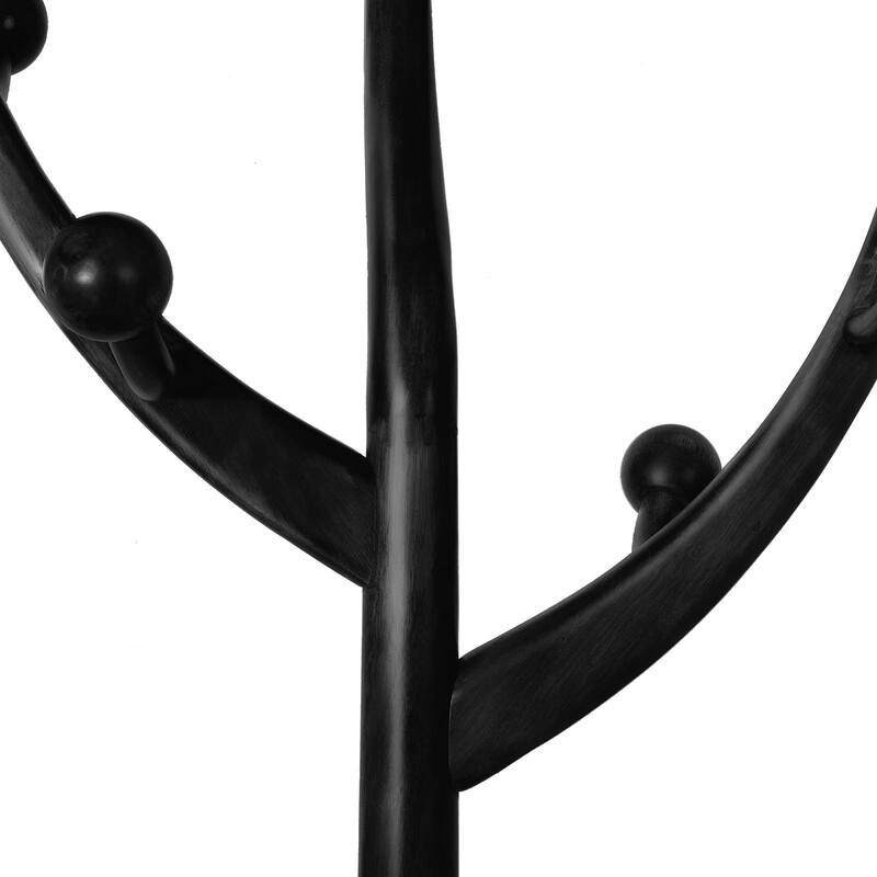 Tree-branch Rubberwood Freestanding Coat Rack with 8 Hooks - 24.5"W x 70.87"H