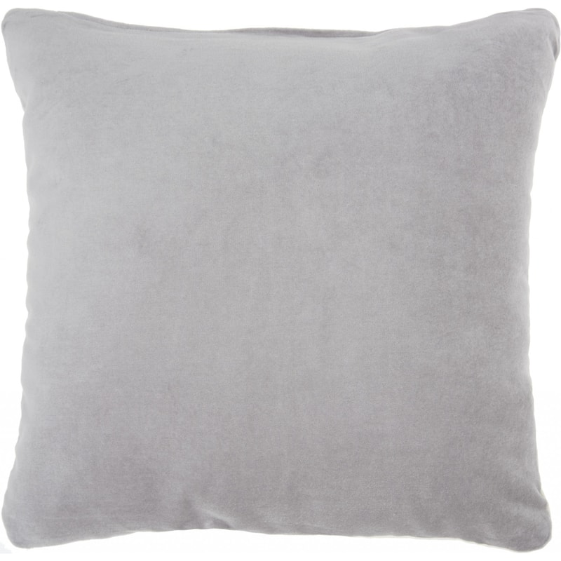 16" Pink Velvet Throw Pillow - Grey