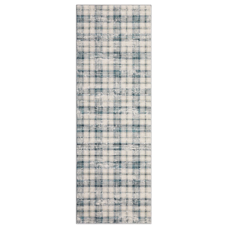 Garvee Earthy Plaid Soft Low Pile Foldable Area Rug