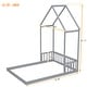 preview thumbnail 3 of 25, House-Style Funny Full House-shaped Roof Headboard Floor Kids Furniture Bed Kidsbed, Grey