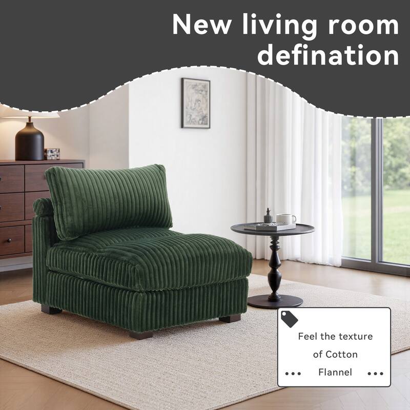 Cotton Flannel corner Sofa Armless Modular Sectional Sofa Seamless Combination