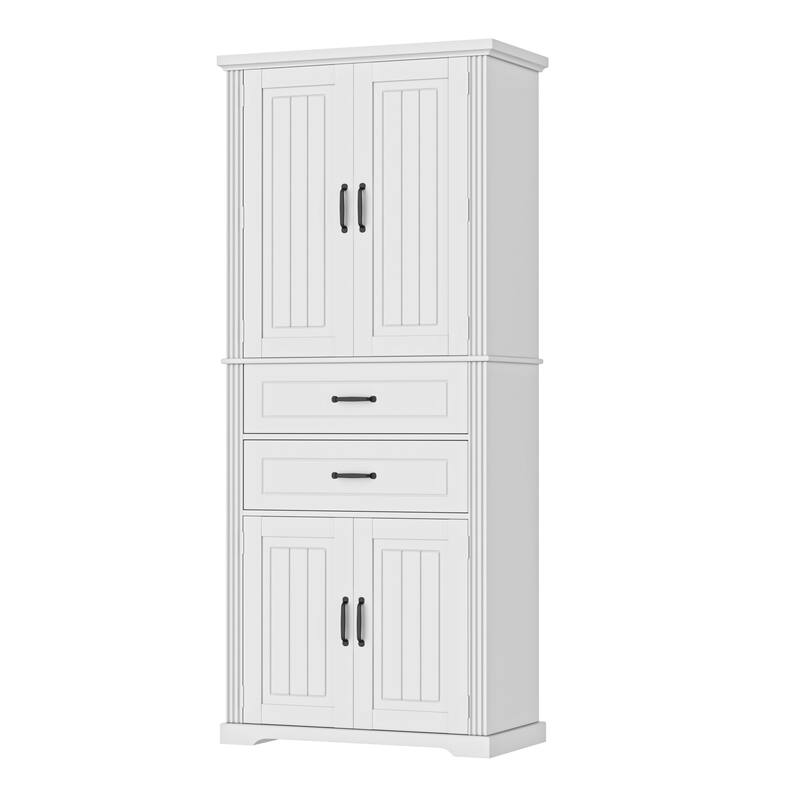 Classic Freestanding Storage Cabinet with Adjustable Shelves and Drawers
