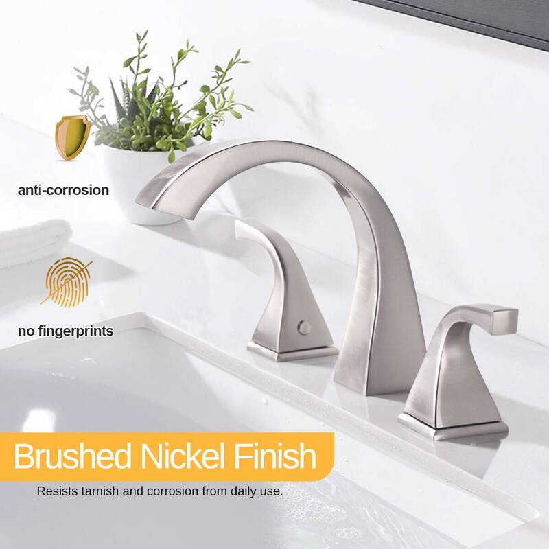 BATHLET Artistic Arc Widespread Bathroom Faucet With Drain