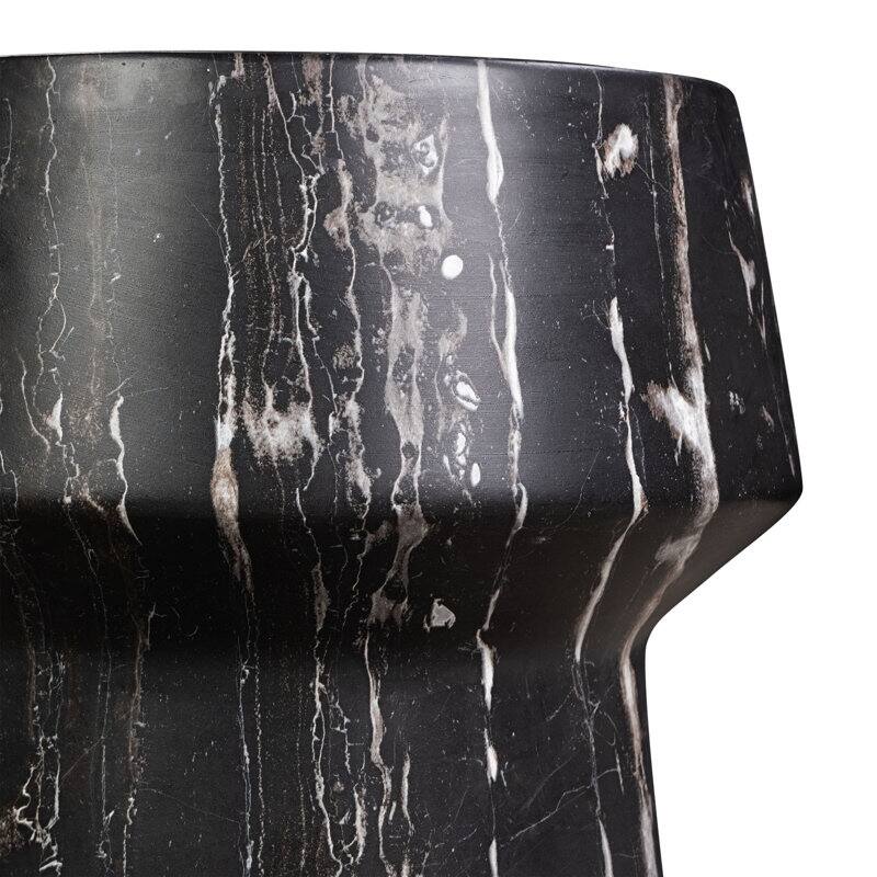 Zyra Concrete Side Table with Stone Texture Finish