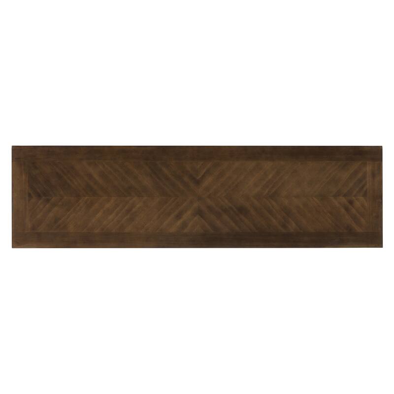 Brown Rustic Wooden Console Table with Storage Drawers