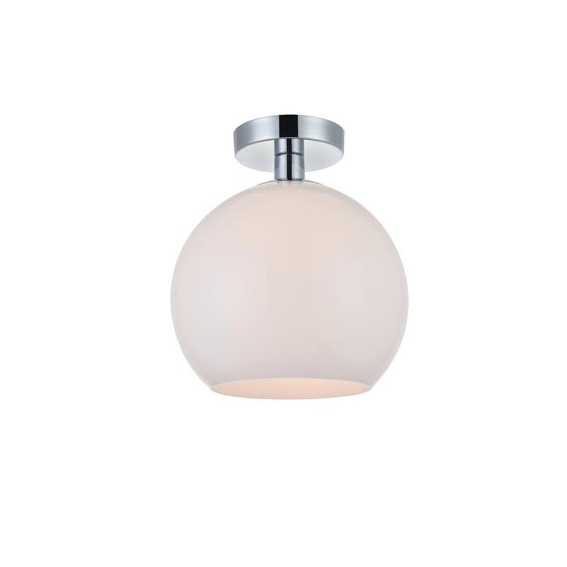 1 Light Flush Mount with 10 inch Frosted White Glass