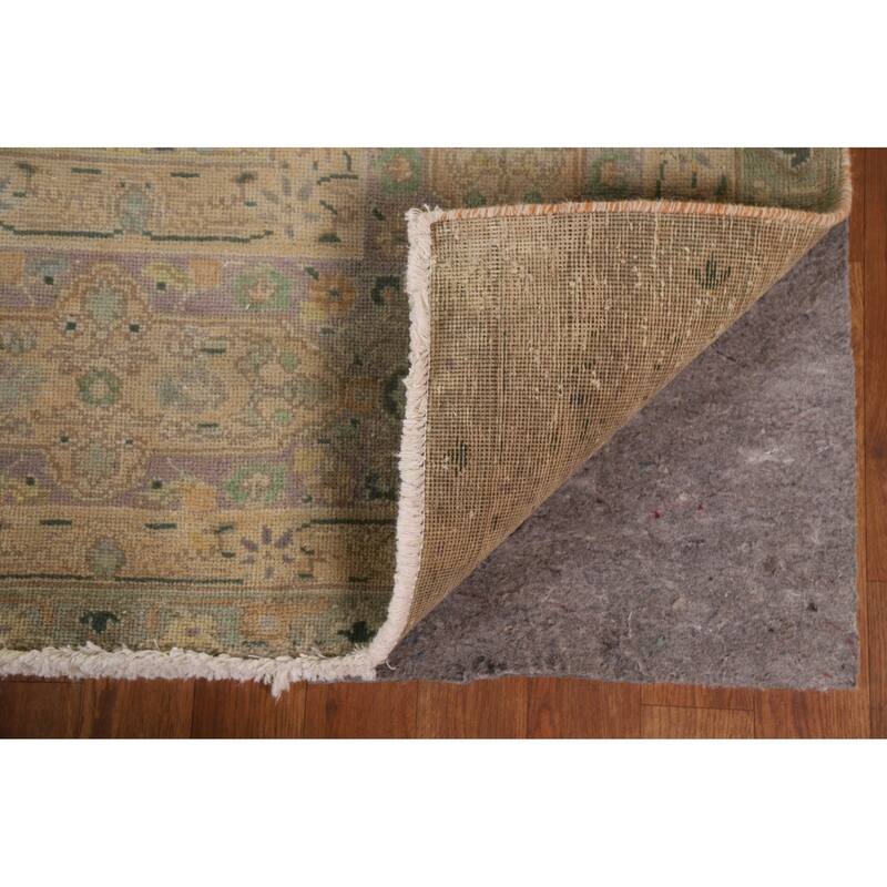 Hand Knotted Oriental 100% Wool Carpet Traditional Floral Purples Tabriz Area Rug - 12' 11'' X 9' 9''