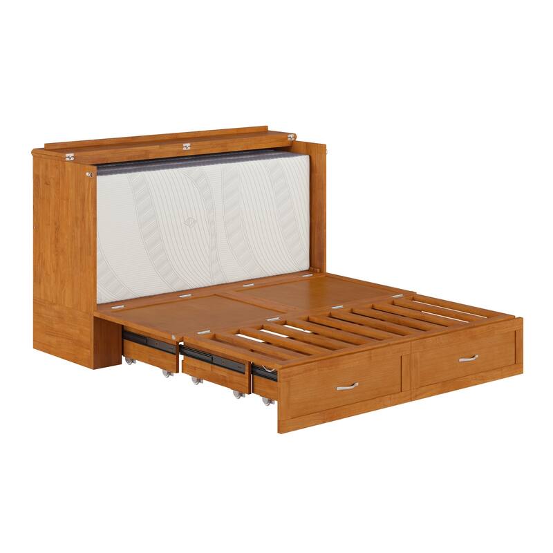 Hamilton Murphy Bed Chest with Mattress and Storage Drawer
