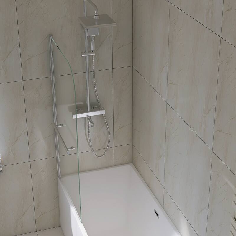 31 in. W x 55 in. H Frameless Fixed Glass Panel Shower Door