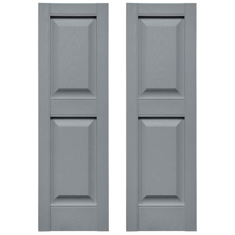 Builders Edge, Standard Two Equal Panels, Raised Panel Shutters, Includes Matching Installation Spikes (Per Pair)