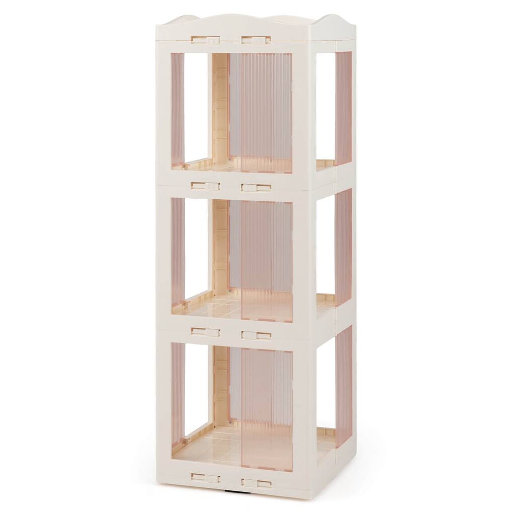 Costway 360° Spinning Bookcase with Swivel Base, 3-Tier Revolving - See Details
