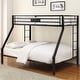 preview thumbnail 4 of 6, Stylish Twin XL Over Queen Bunk Bed with Sturdy Metal Frame, Slat System, Full-Length Guardrail, and Double Ladder, Black