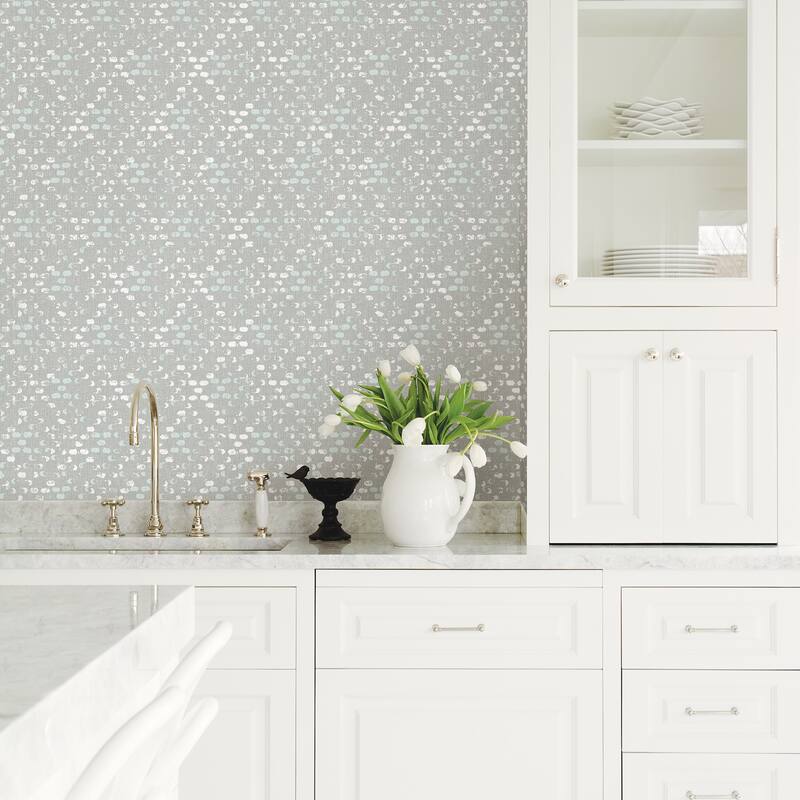 A-Street Prints Blissful Light Blue Harlequin Wallpaper