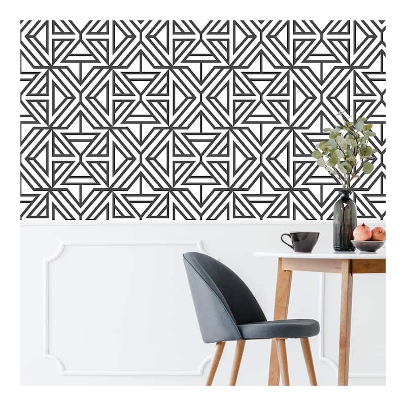 NuWallpaper Black Linear Peel & Stick Wallpaper - 216in x 20.5in x 0.025in