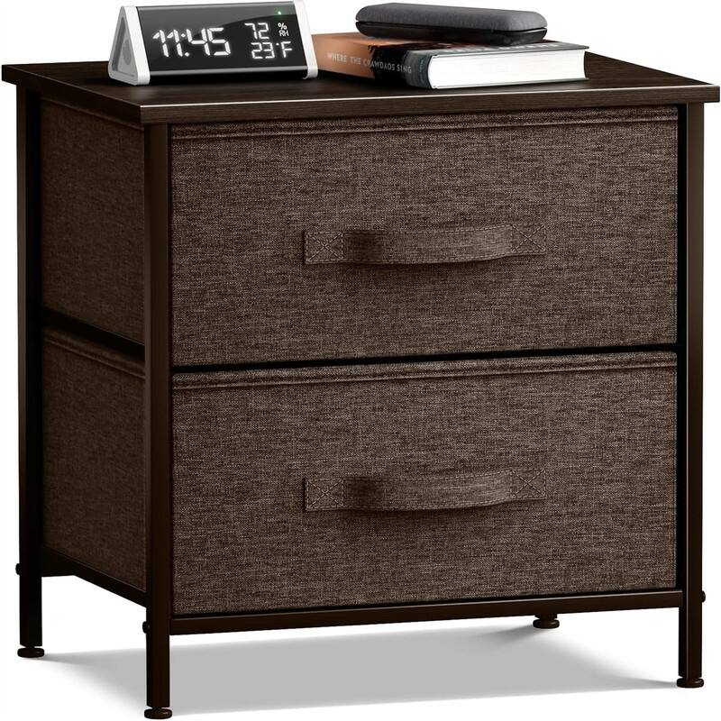 Nightstand with 2 Drawers - Brown