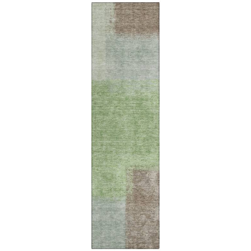 Machine Washable Indoor/ Outdoor Solid Contemporary Chantille Rug