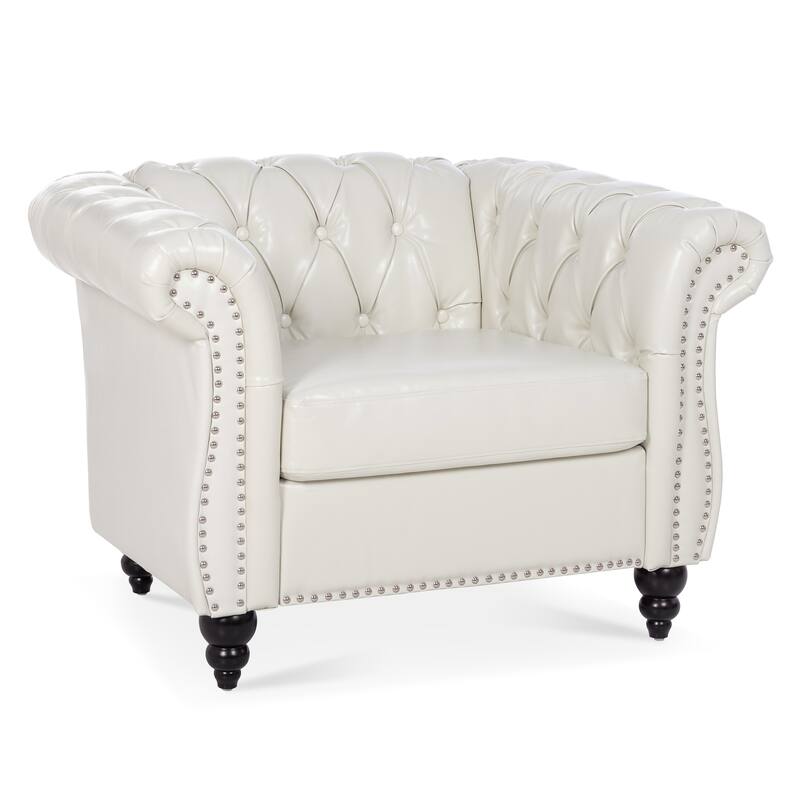 HCHAIRH Tufted Rolled Arm Seater Sofa Chair For Living Room