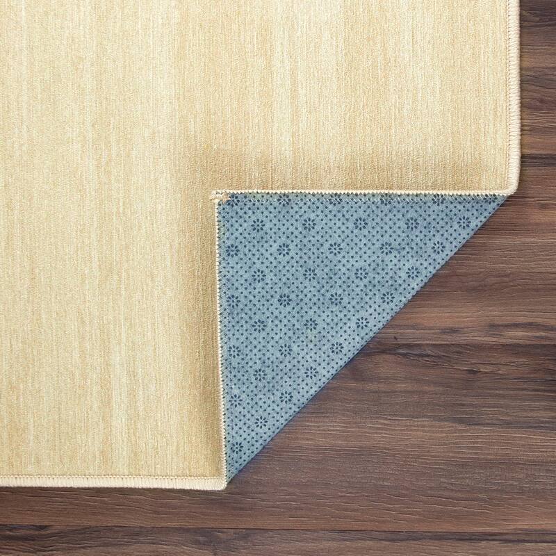 My Magic Carpet Machine Washable Area Rug Solid Cream
