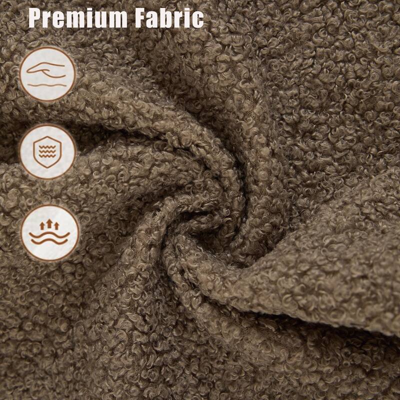 128" Polyester Modular Sectional Sofa, Boucle Fabric