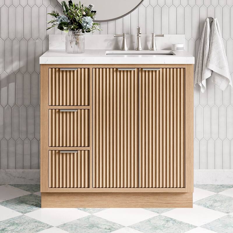 Ariel P36-R-BC Milan 36" Single Free Standing Vanity Cabinet Only