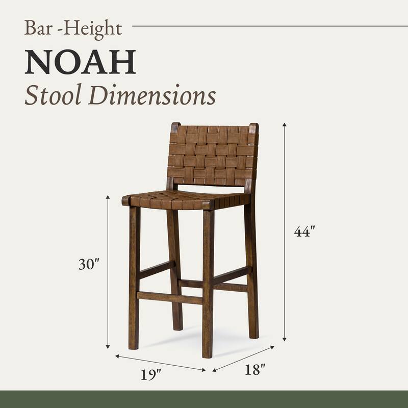 Maven Lane Noah Kitchen Dining Stool with Vegan Leather