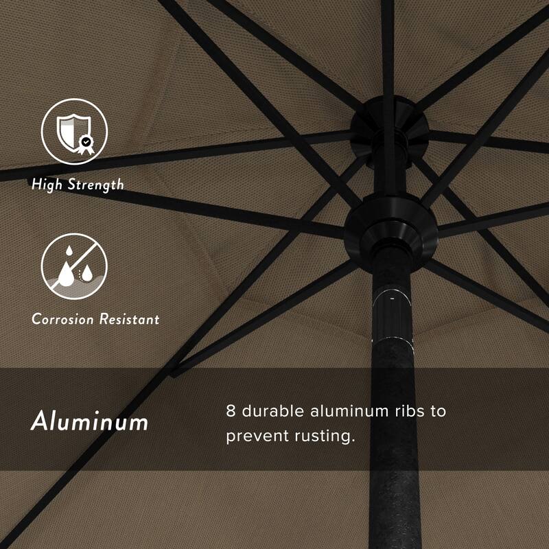 Okaloosa 7.5ft Round Crank Lift Tilting Patio Umbrella by Havenside Home, Base Not Included