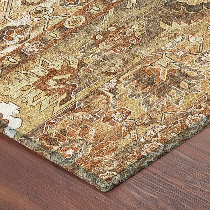 Machine Washable Indoor/ Outdoor Traditional Hudson Chantille Rug