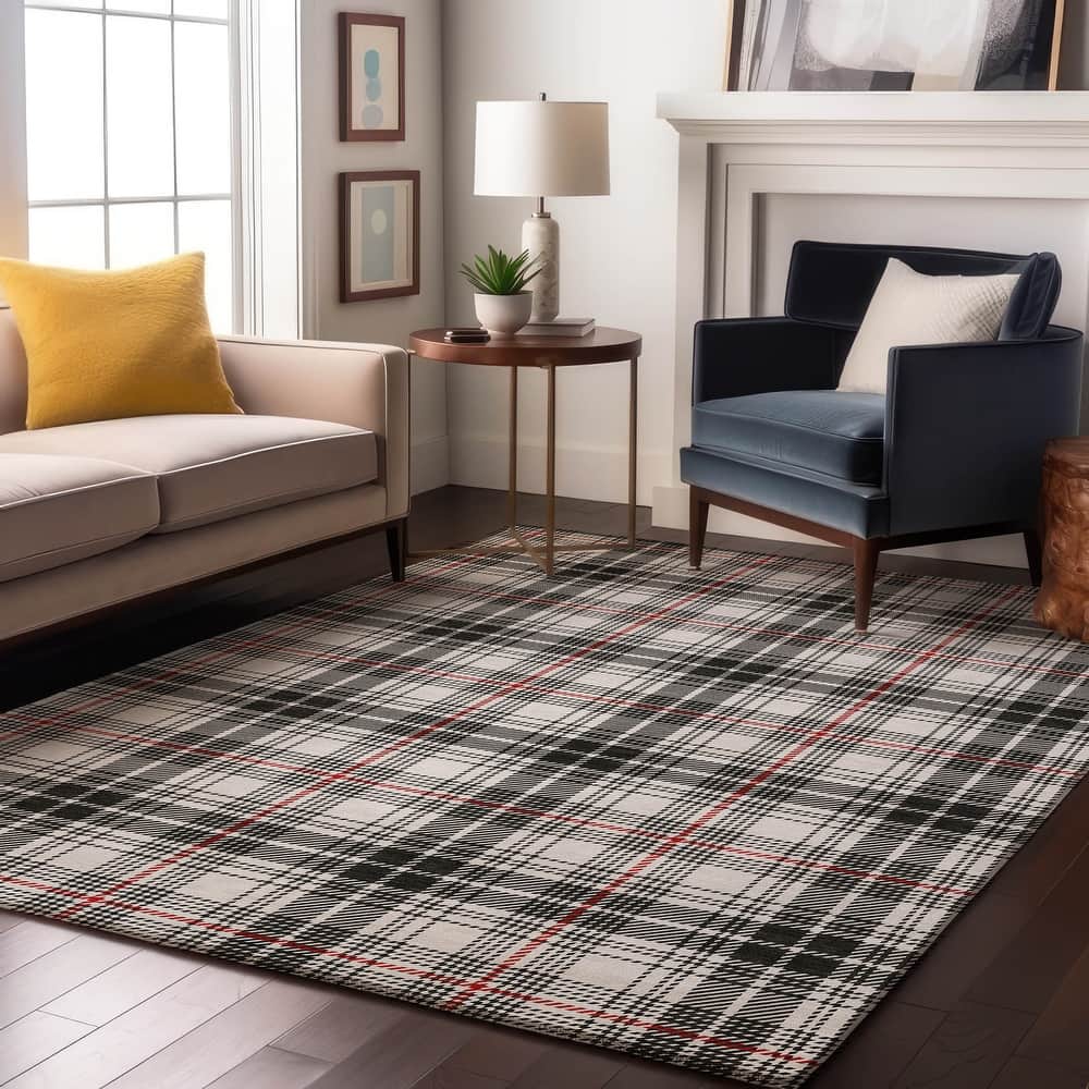 Premium Washable Super Soft Farmhouse Plaid Mayfield Rug