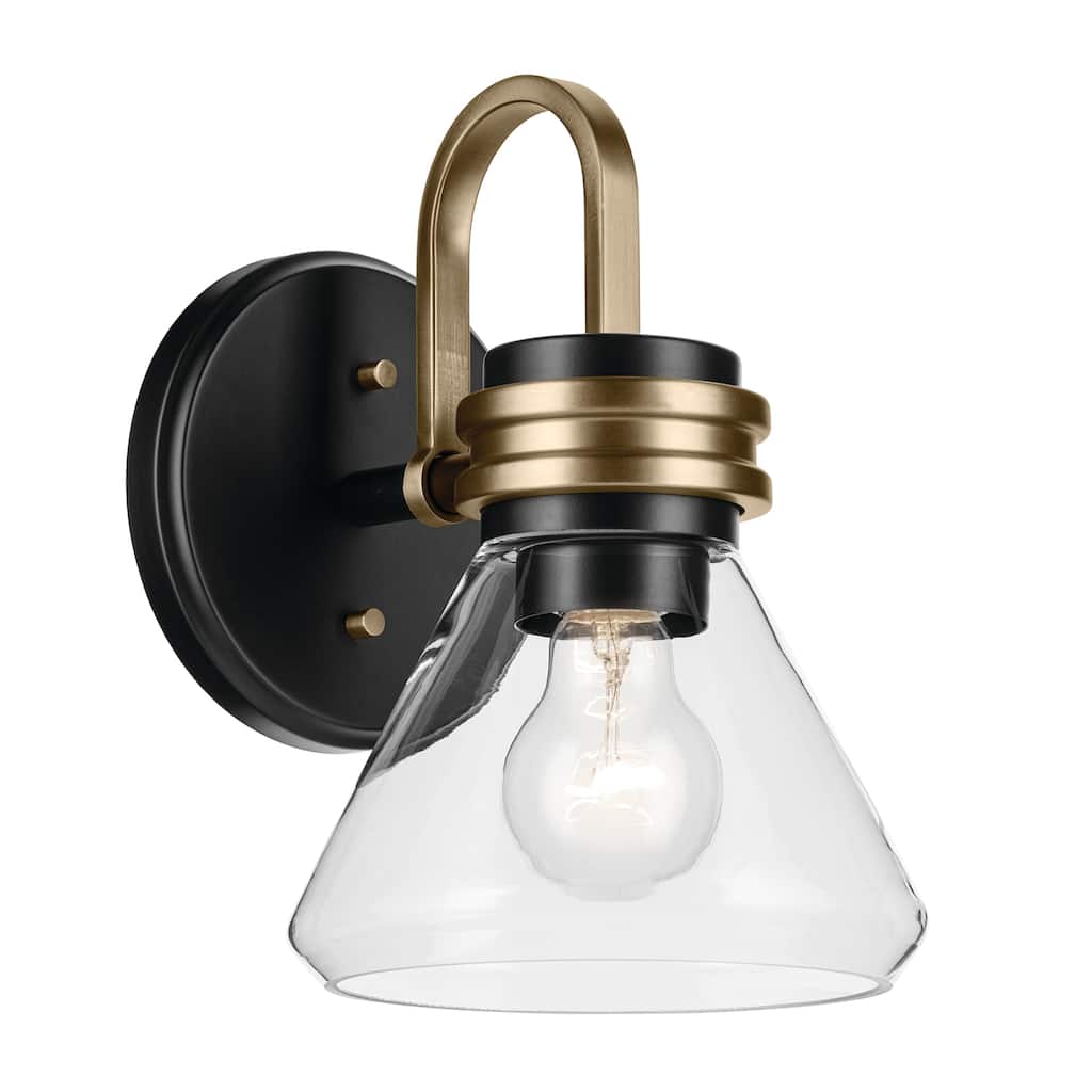 Kichler Lighting Farum 9.5" 1-Light Wall Sconce with Clear Glass in Black