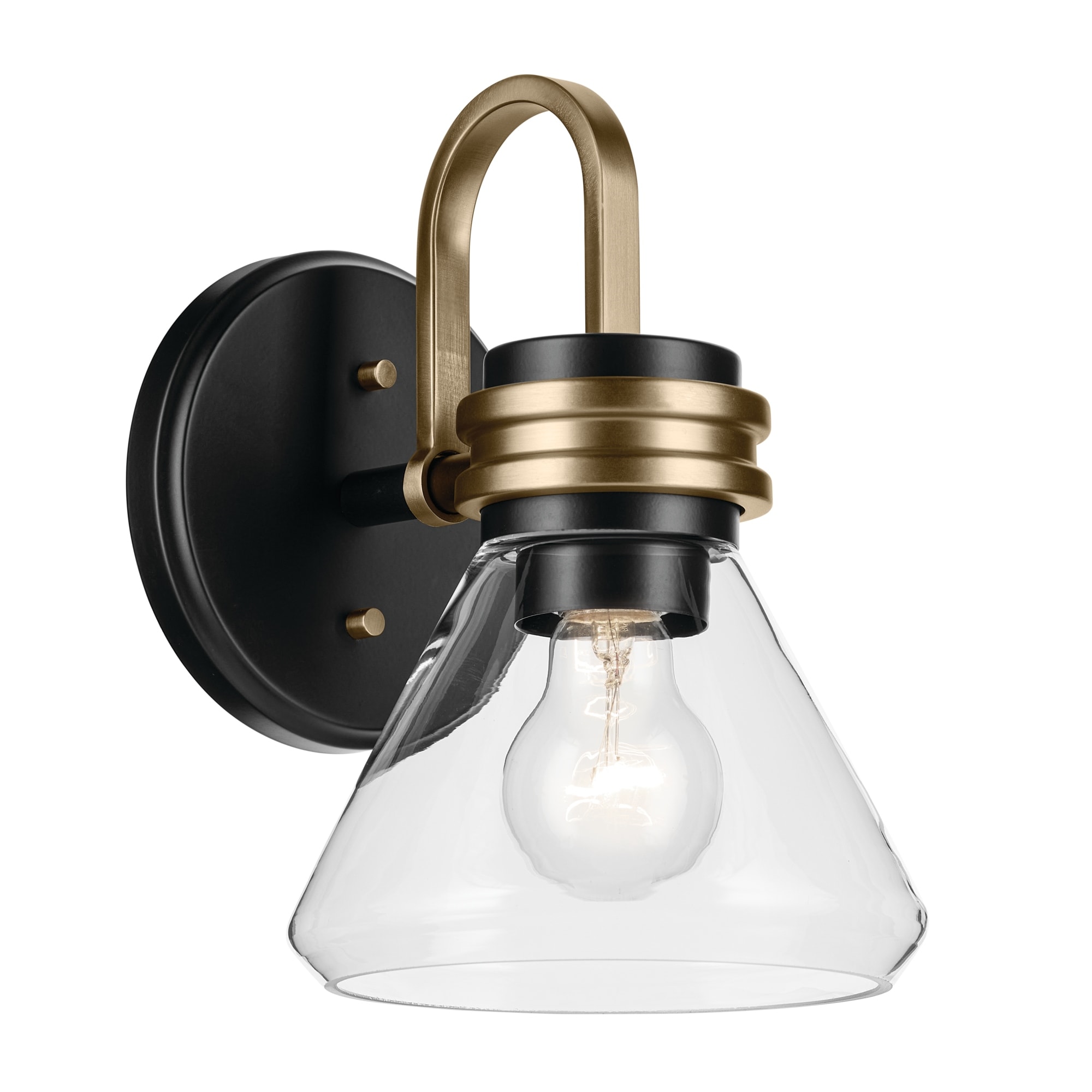 Kichler Lighting Farum 9.5" 1-Light Wall Sconce with Clear Glass in Black