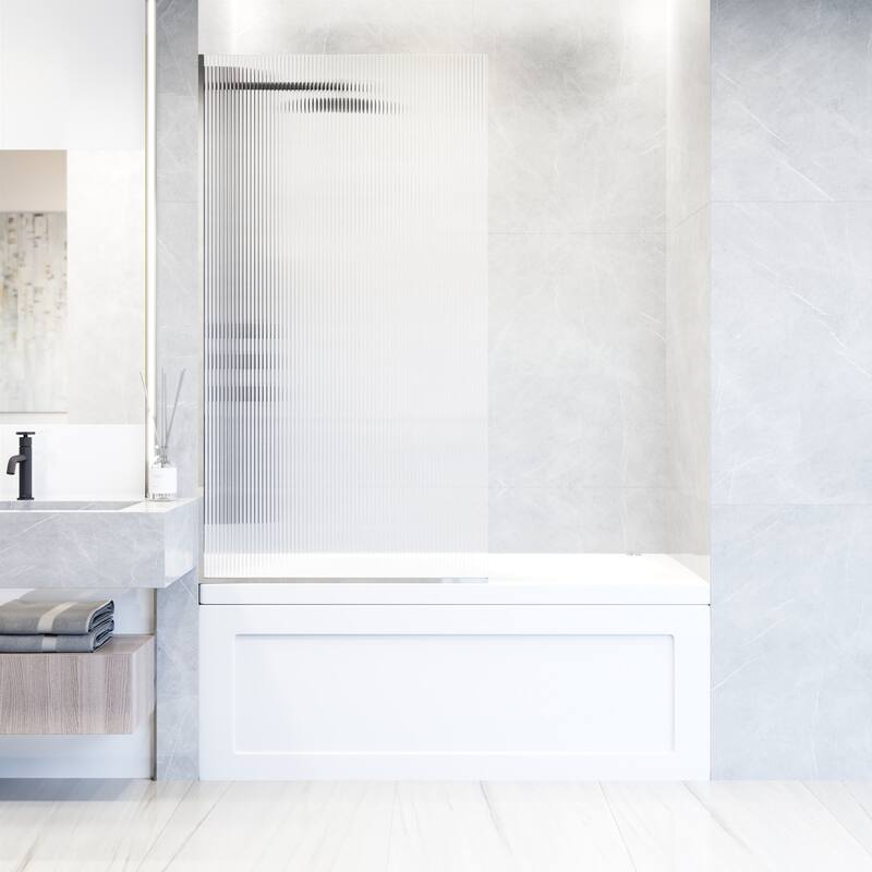 Vigo VG6075FL3462 Zenith 62" High x 34" Wide Shower Screen Semi - Chrome