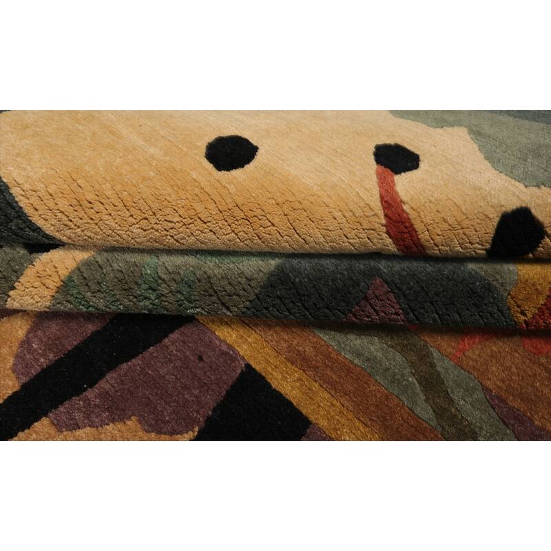 8x9'11'' Hand Knotted Wool Teal Tibetan Plush Pile Tufenkian Wash Rug - 8' x 9' 11''