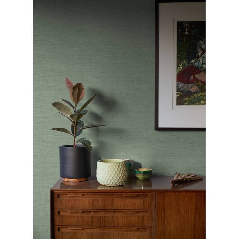 A-Street Prints Salamander Light Green Woven Wallpaper