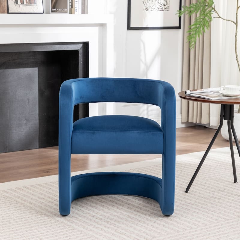 SEYNAR Modern Velvet E-Shaped Open Back Dining chair Set of 4