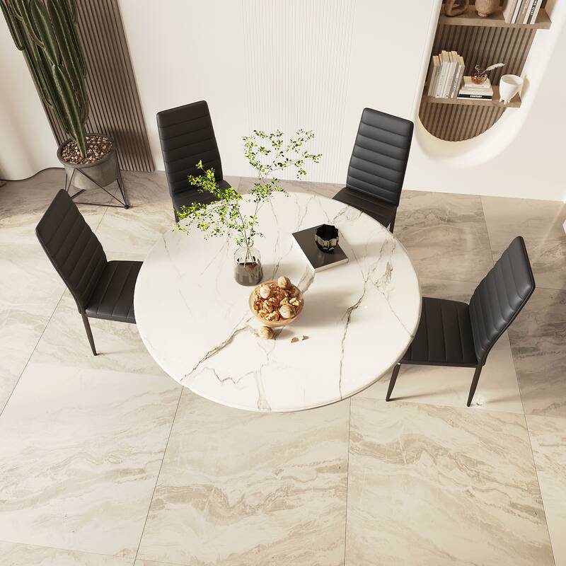 Modern Faux Leather Upholstered Dining Chair (Set of 4)