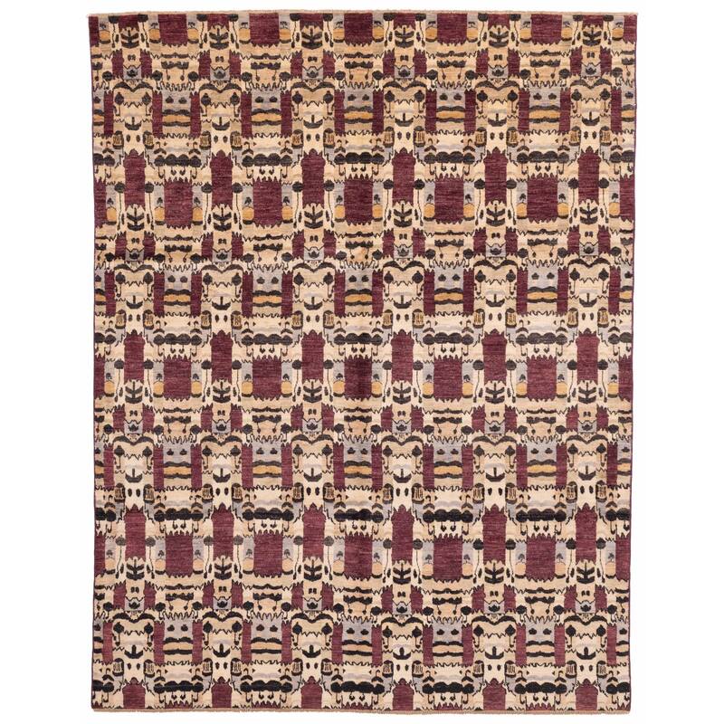 ECARPETGALLERY Hand-knotted Peshawar Ziegler Burgundy Wool Rug - 7'9 x 10'0