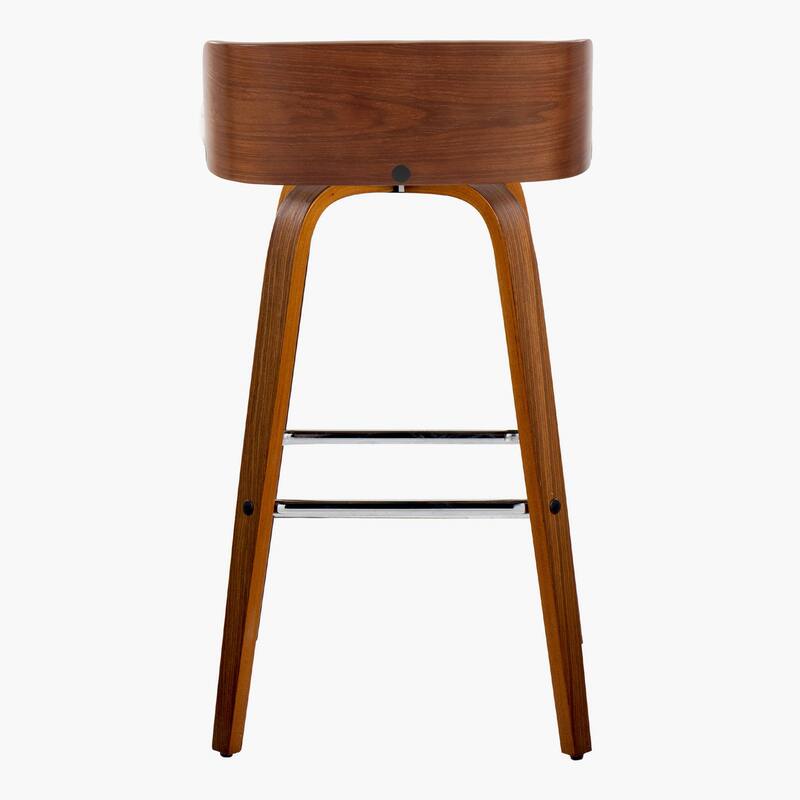 Carson Carrington Marstrand 30" Fixed-Height Bar Stool with Bent Wood Legs & Square Footrest (Set of 2)