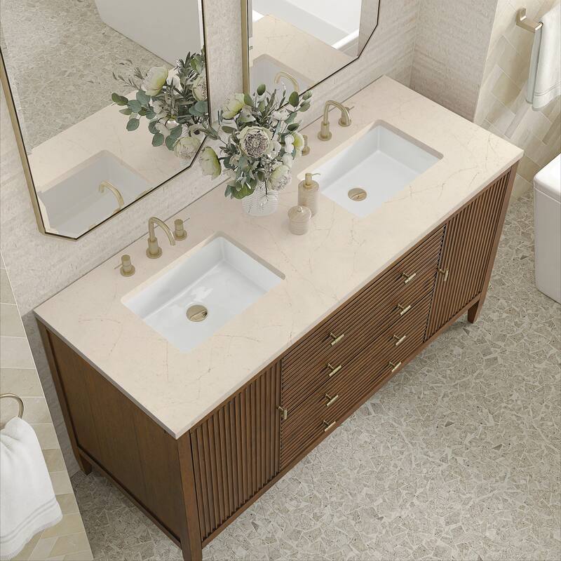 James Martin Vanities 485-V60D-3EMR Myrrin 60" Double Basin Wood