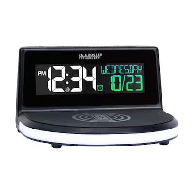 La Crosse 617-148V2 Qi-certified Wireless Charging Alarm w/Glow light