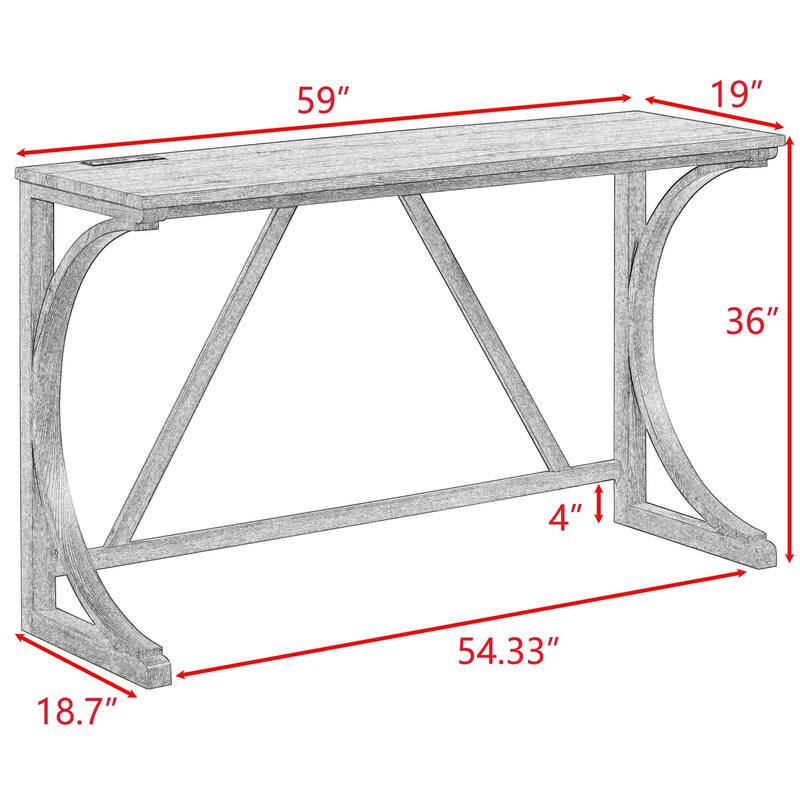 Industrial-Style Bar Table Set with Built-In Power Outlet – 4-Piece Dining & Game Room Furniture‌
